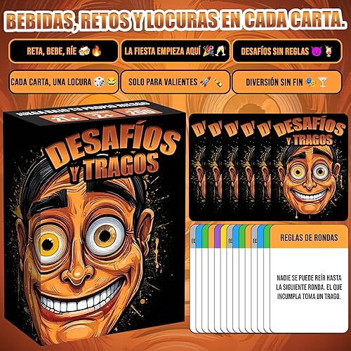 Miniatura 4 de Desafíos y Tragos  Juego de Mesa para Adultos en Español  200 Cartas de Retos y Tragos  Juego de Fiesta Divertido para Amigos, Parejas y Reuniones