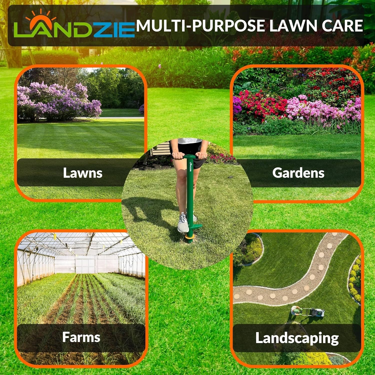 Landzie Bulb Planter Tool Grass Plugger Tool Manual Sod Cutter and Sod Plugger Tool for Grass Plugs and Sod Remover Lawn Plugger Tool and Grass Plug Tool Zoyosia Grass Plugs Lawn Plugger Grass Repair