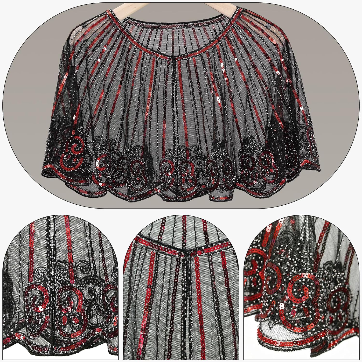 ELECLAND 10 Pieces 1920s Flapper Gatsby Accessories Set Fashion Roaring 20's Theme Set with Headband Headpiece for Women - Image 3