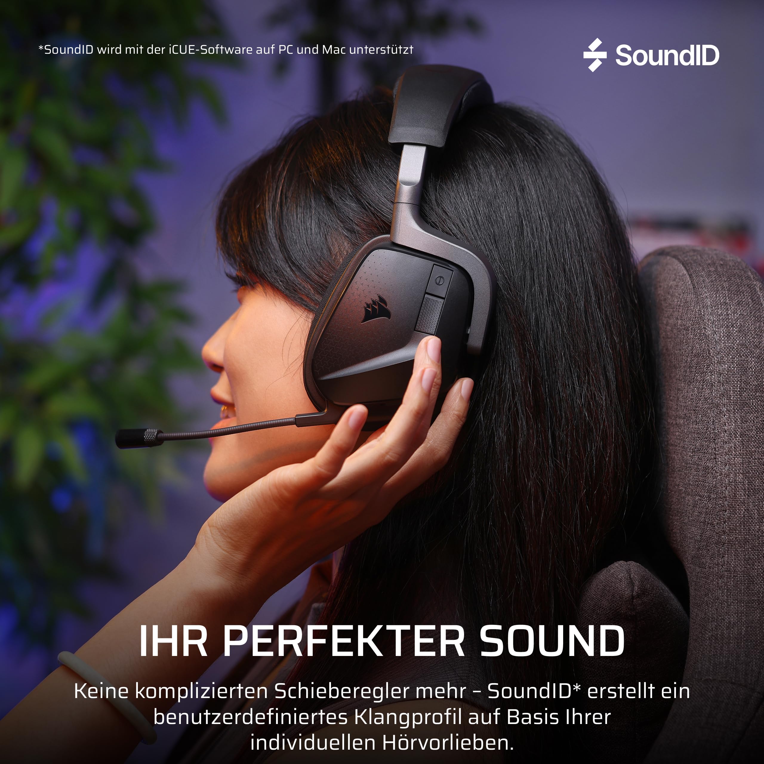 Corsair Void V2 Max Kabellose Bluetooth-Gaming-Kopfhörer, 2,4 GHz, Dolby Atmos, Sonarworks SoundID, bis zu 70 Stunden Akkulaufzeit, Schnellladung, kristallklares Mikrofon – PC, PS5, PS4, Switch, Handy