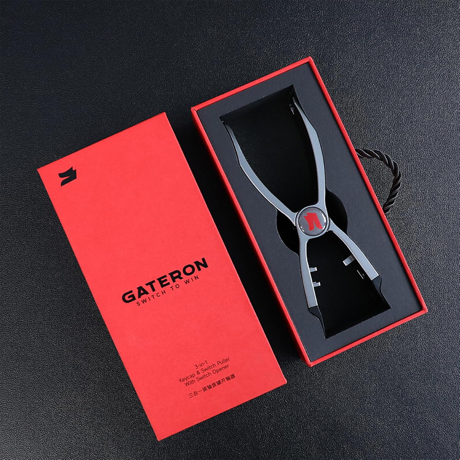 GATERON 3-in-1 Keycap and Switch Puller with Switch Opener Customization Tool, DIY Tool Easily Remove Replace and Open Gaming Keyboard Switches and Keycaps (Grey)