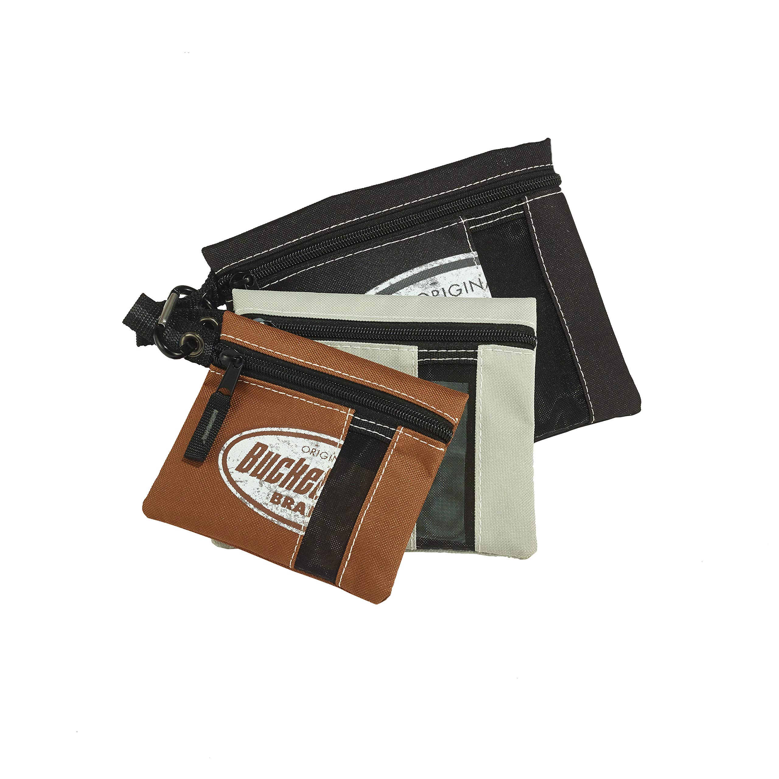 Bucket Boss3 Poly Zipper Bags in Brown Grey and Black, 25200