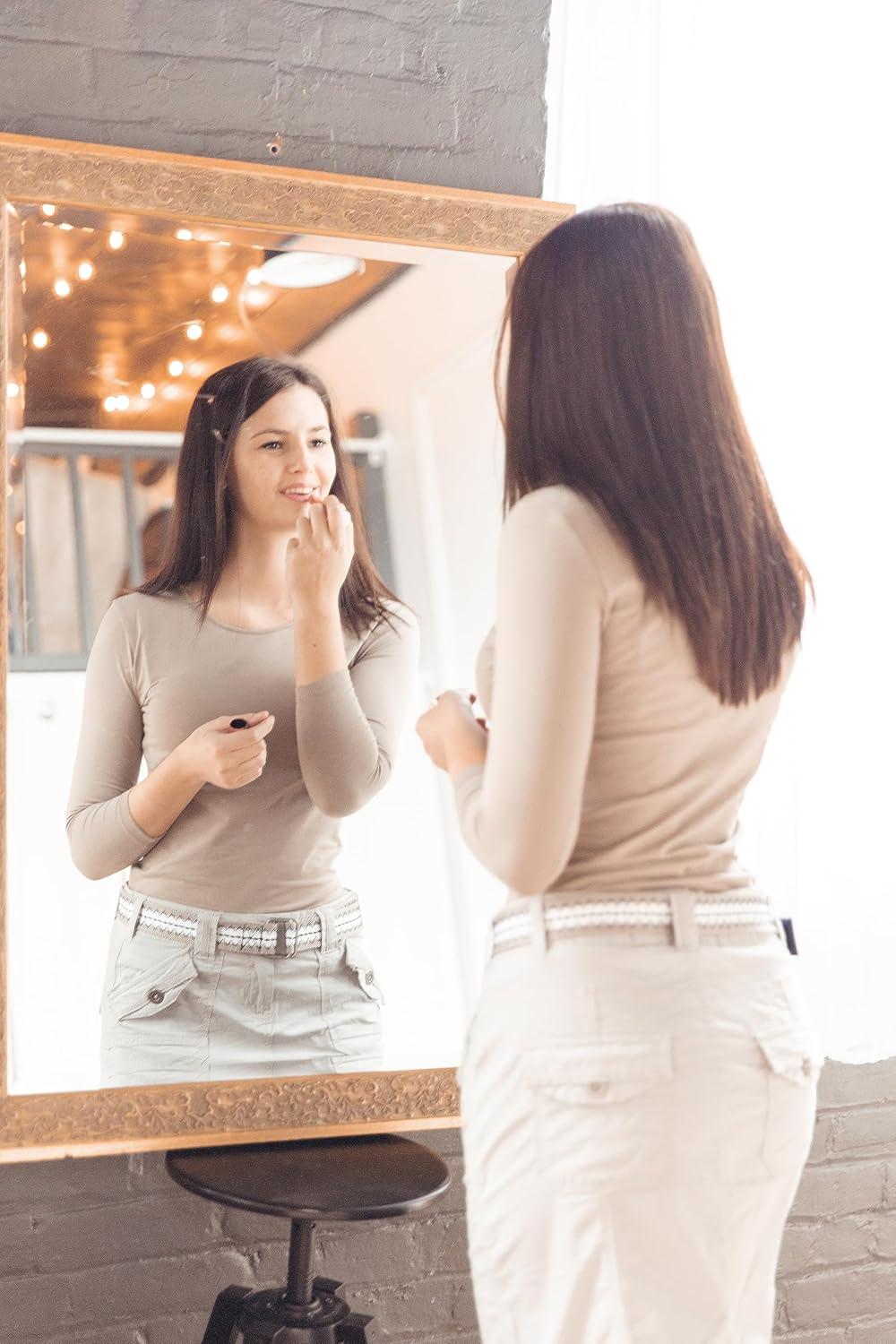 ESTEEZ Women’s 3/4 Sleeve Wide Neck Layering T-Shirt – Modest Cotton Stretch Fitted Base Layer Top - Image 3