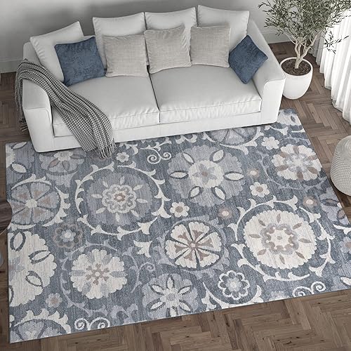 Vista 4 de Tayse Alfombra de pasillo gris de 2 x 10 pulgadas, alfombra de cocina, alfombra para entrada interior, entrada, pasarela, alfombra contemporánea