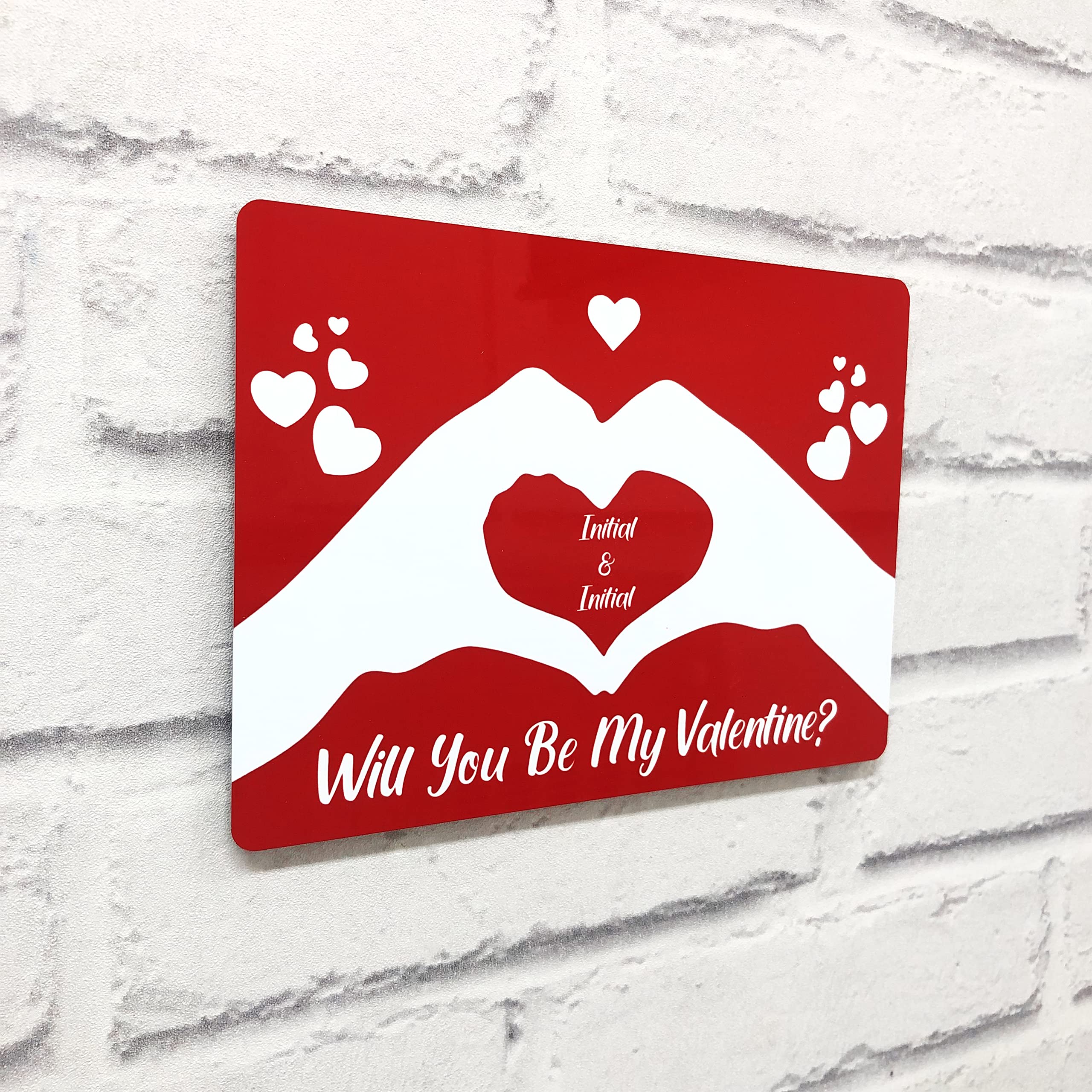 ShopQuality4U Personalised Metal Love Sign- Customised Printed Wall Art Plaque A4 Be My Valentine