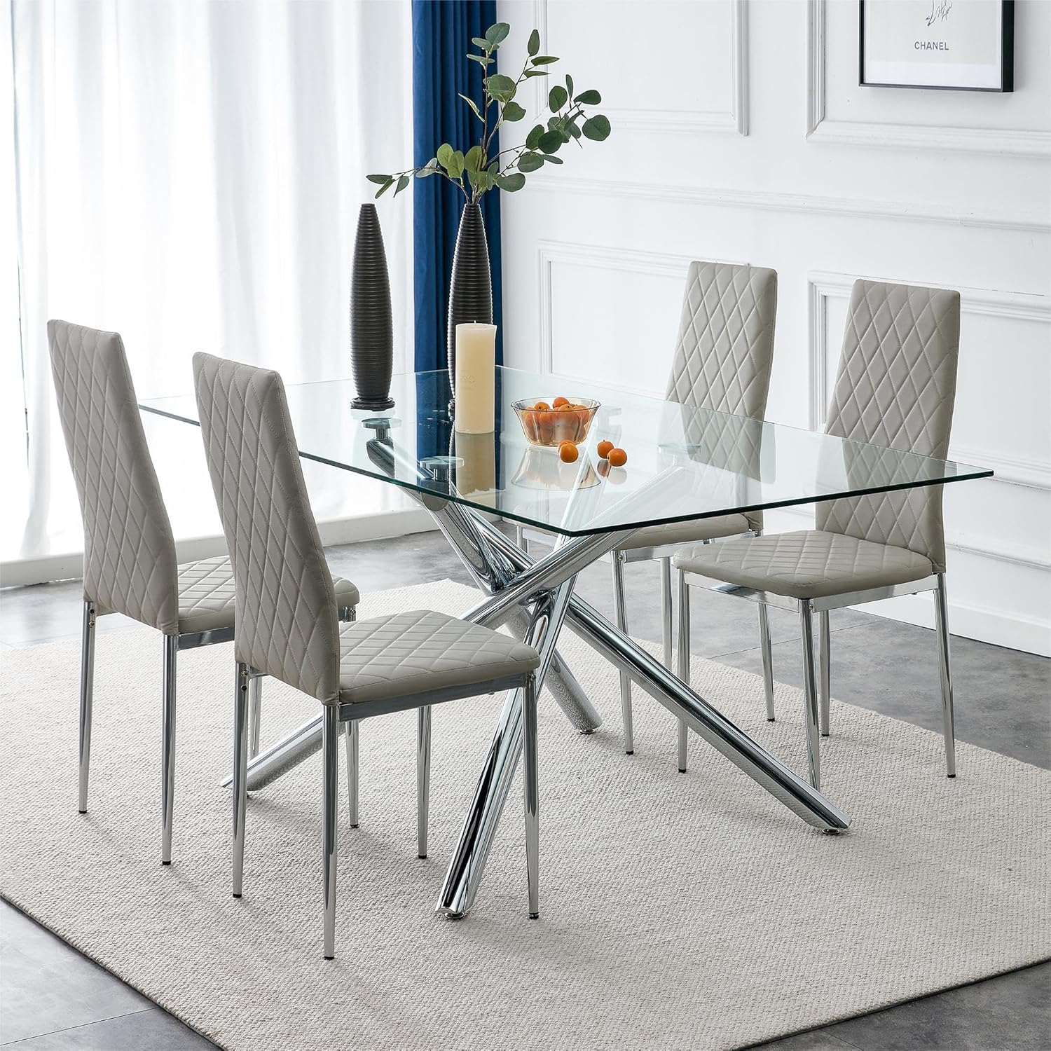 Amazon.com - PIETFIU PU Leather Dining Chairs Set of 4,Modern Kitchen Table Chairs Set of 4 with ...