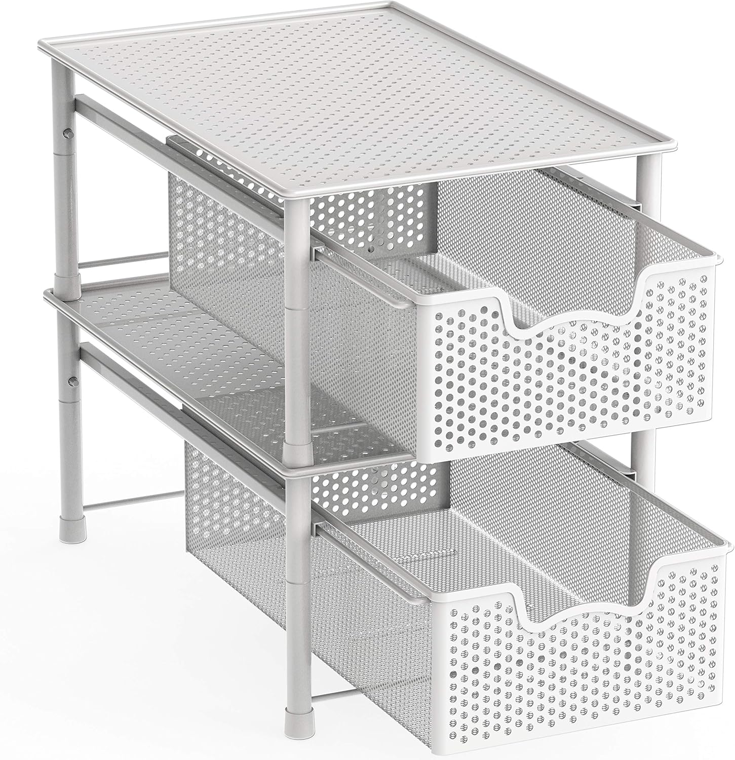 Simple Houseware Stackable Cabinet Basket Drawer Organizer, White - Image 4