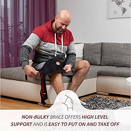 KARM Plus Size Knee Brace for Women & Men Plus Size - Adjustable Knee Support Brace for Meniscus Tear, Arthritis Pain, Compression with Side Stabilizers - Obese People (XL/XXL/3XL Black)