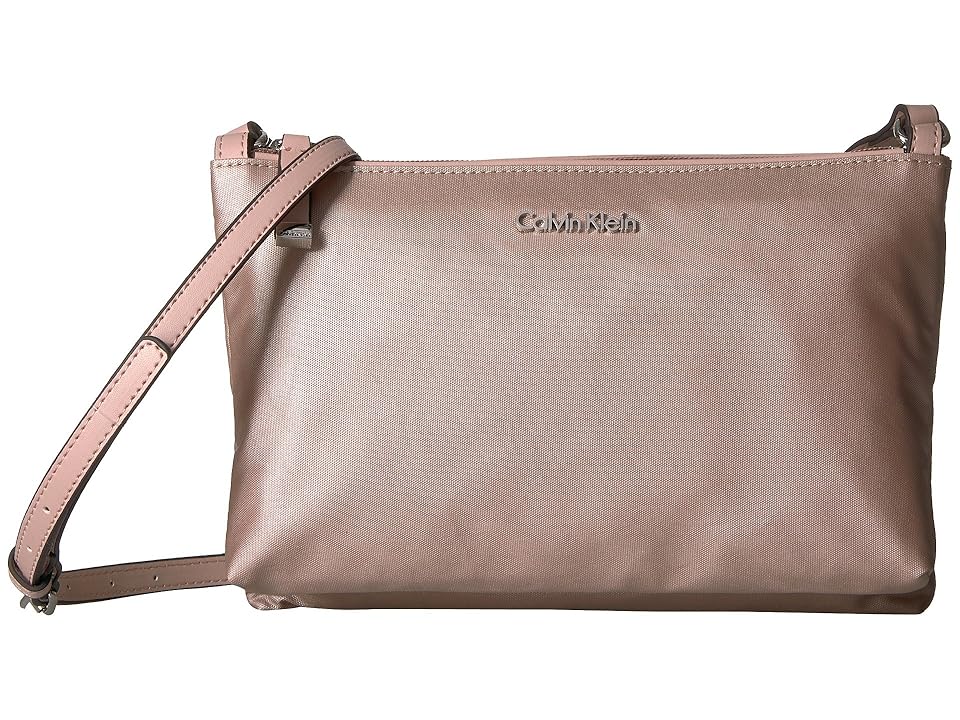 

Calvin Klein Lucy Nylon Top Zip Crossbody (Rose Gold) Cross Body Handbags