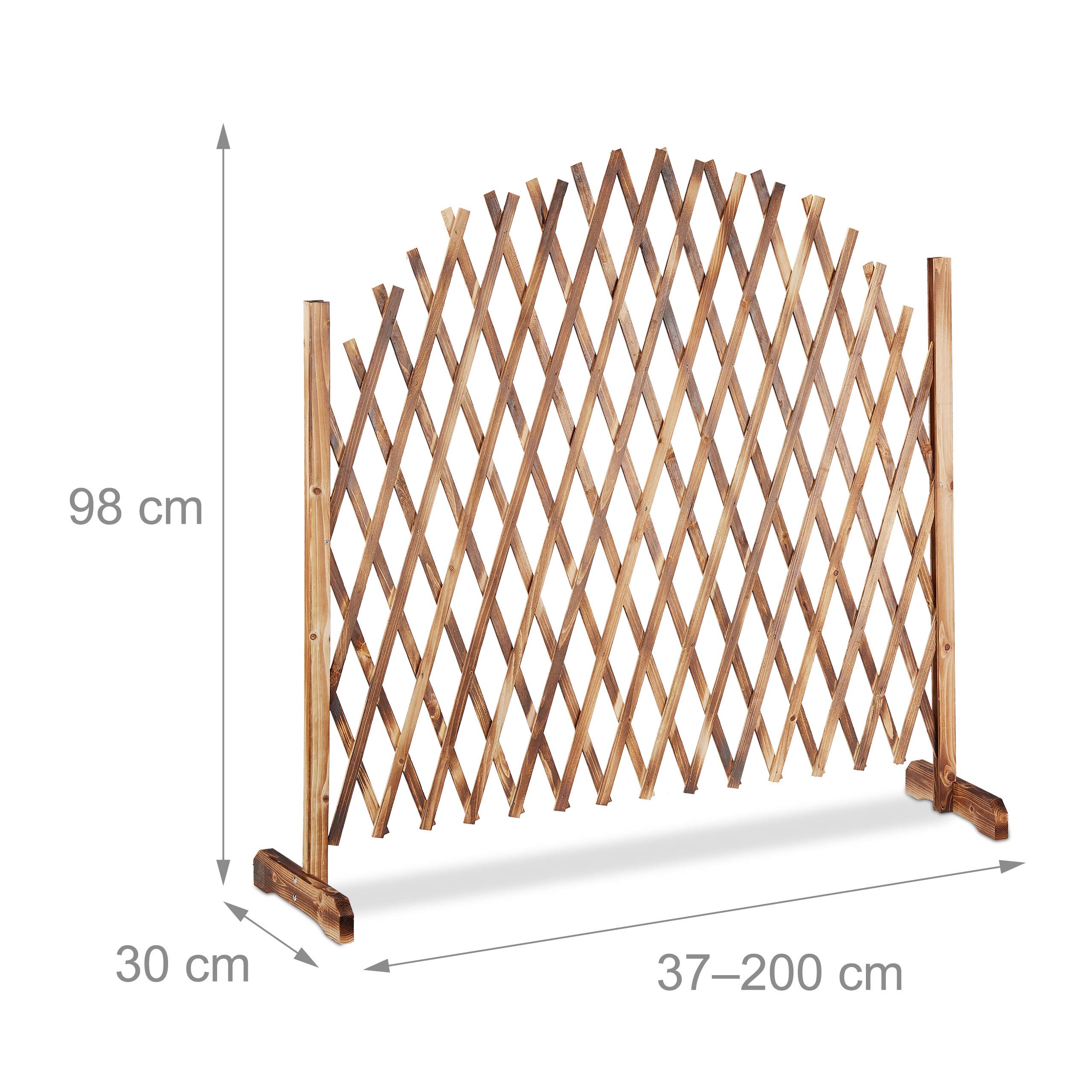 Relaxdays plantenklimrek uitschuifbaar tot 180 cm, staande plantensteun, klimplanten trellis, voor de tuin, hout, oranje