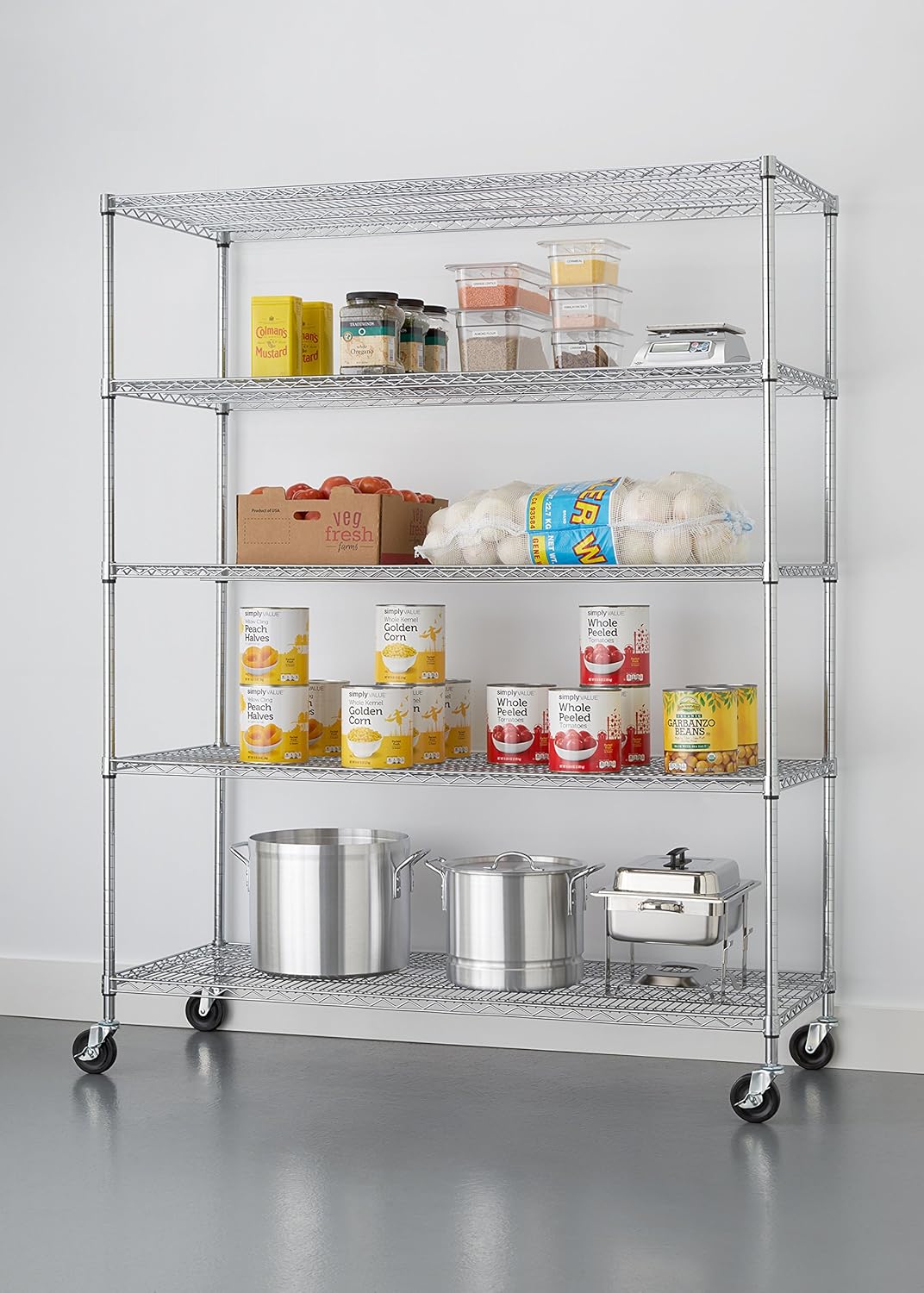 Trinity Basics 5Tier Wire Shelving Rack 60" x 24" x 72" Includes