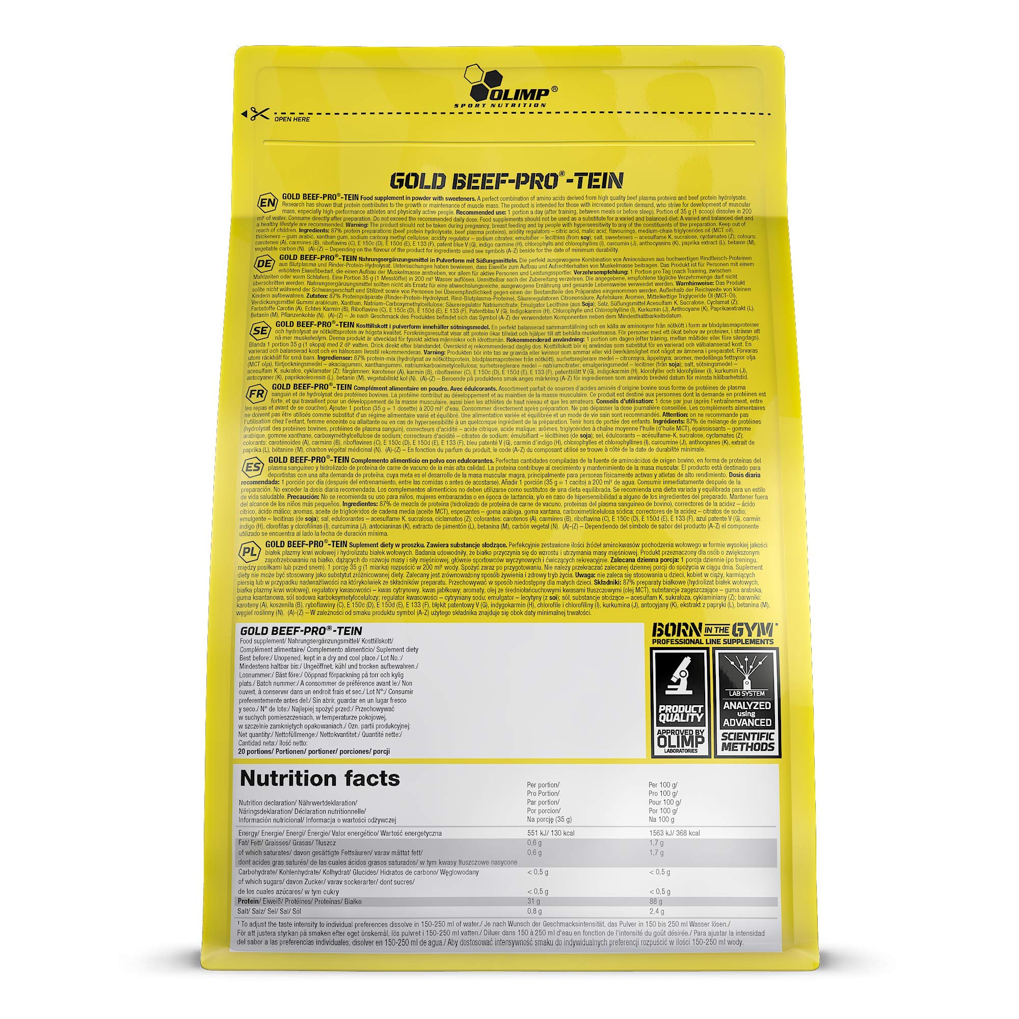 OLIMP Gold Beef Pro-Tein Cookies und Cream, 1er Pack (1 x 700 g)