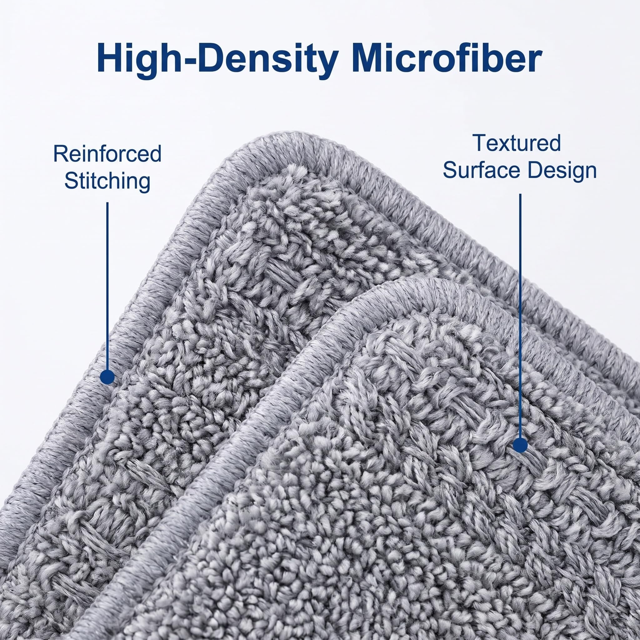 3 piezas (60 × 10 cm) Microfibra Almohadillas de fregona de repuesto Mop Sustitución de almohadillas,Mop Sustitución de los tampones,para la escoba autolimpiante,Escoba plana de microfibra