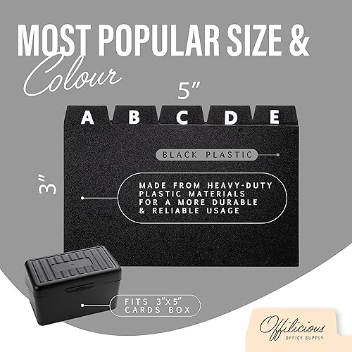 Miniatura 3 de 25 separadores de tarjetas de índice negros de 3 x 5 pulgadas, tarjetas de índice grandes para caja de fichas, organizador de tarjetas de índice,