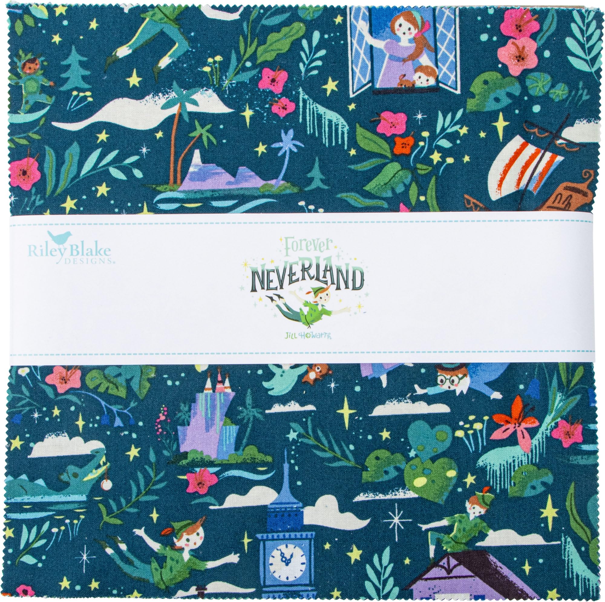 Jill Howarth Forever Neverland 10" Stacker 42 10-inch Squares Layer Cake Riley Blake 10-15900-42
