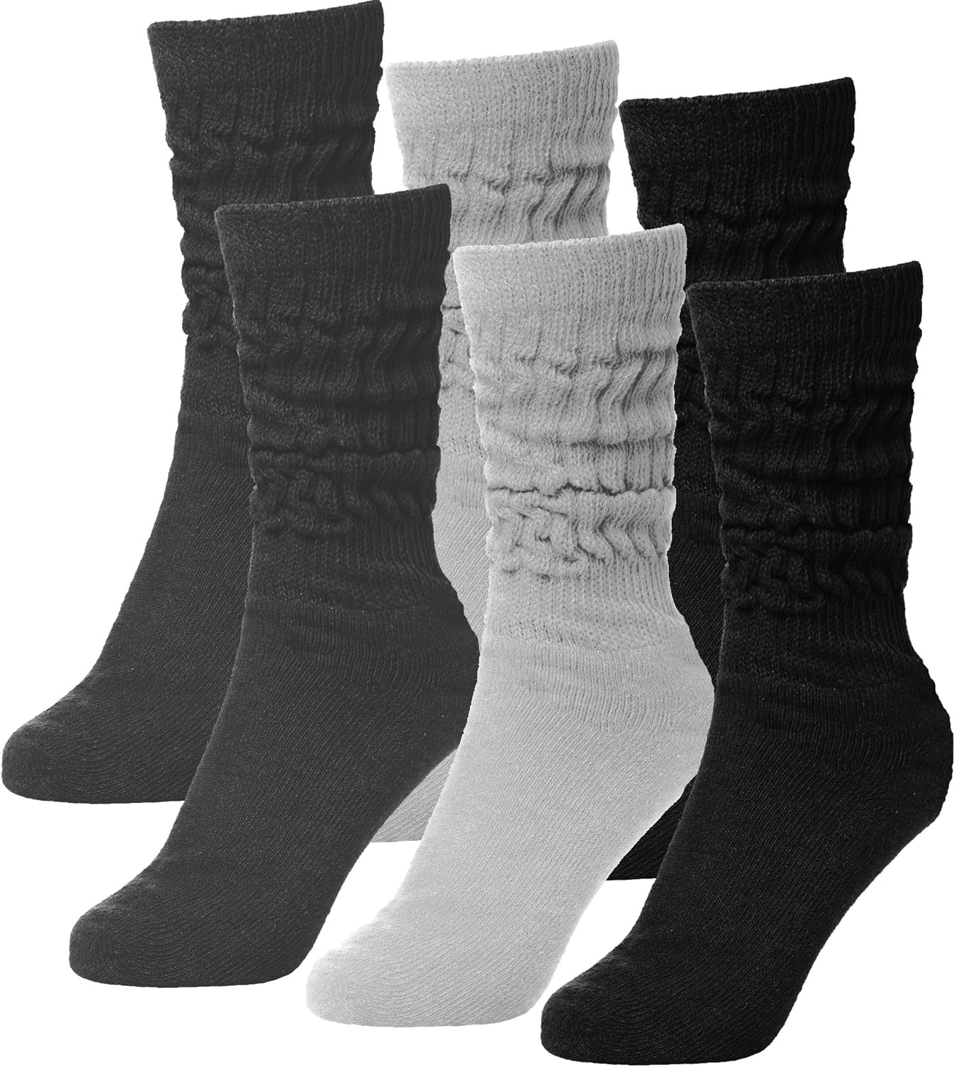 BRUBAKER Womens Or Mens Fitness Workout Gym Slouch Socks 6 Pack