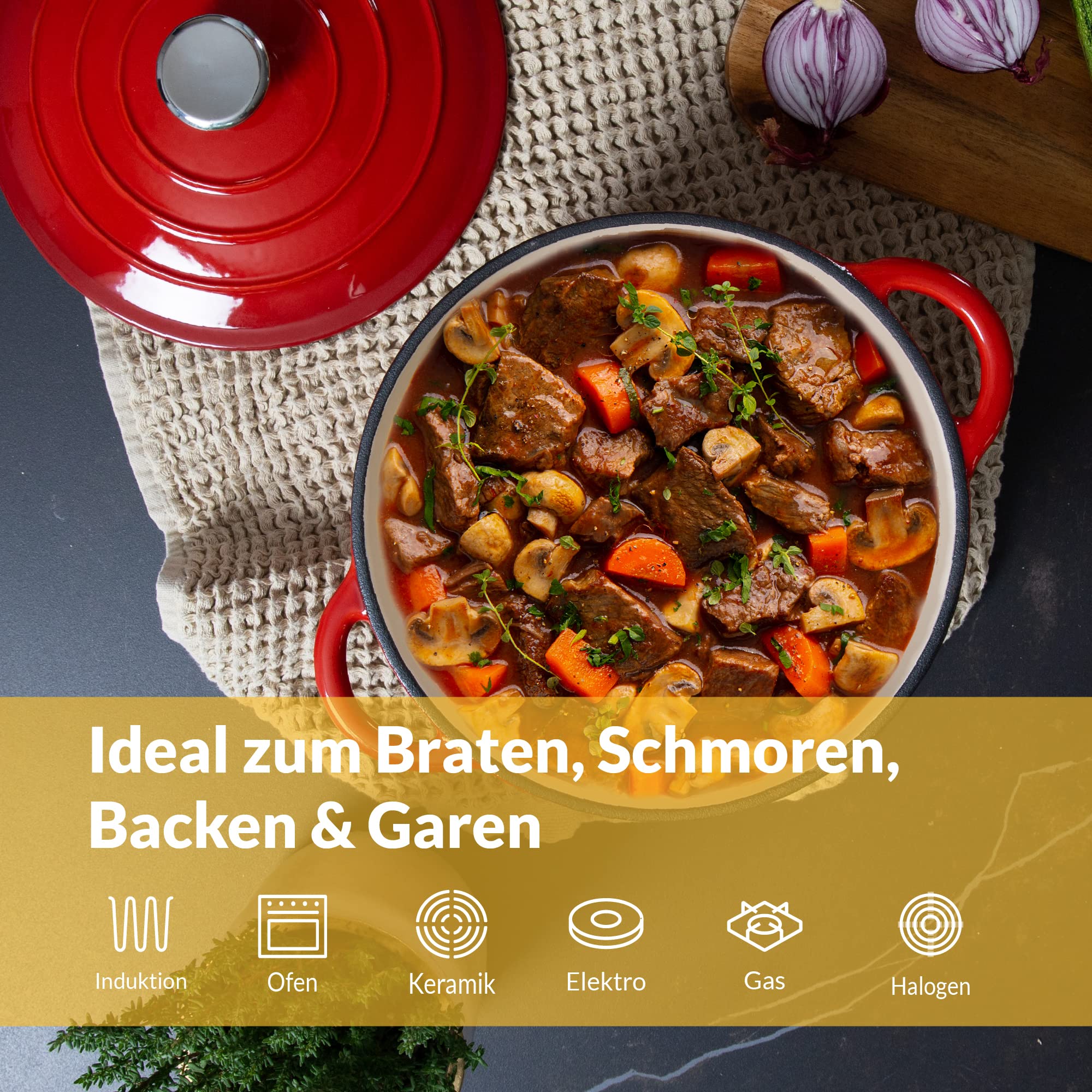 Chefarone Gusseisen Topf 24 cm 3,5 L – Bild 6