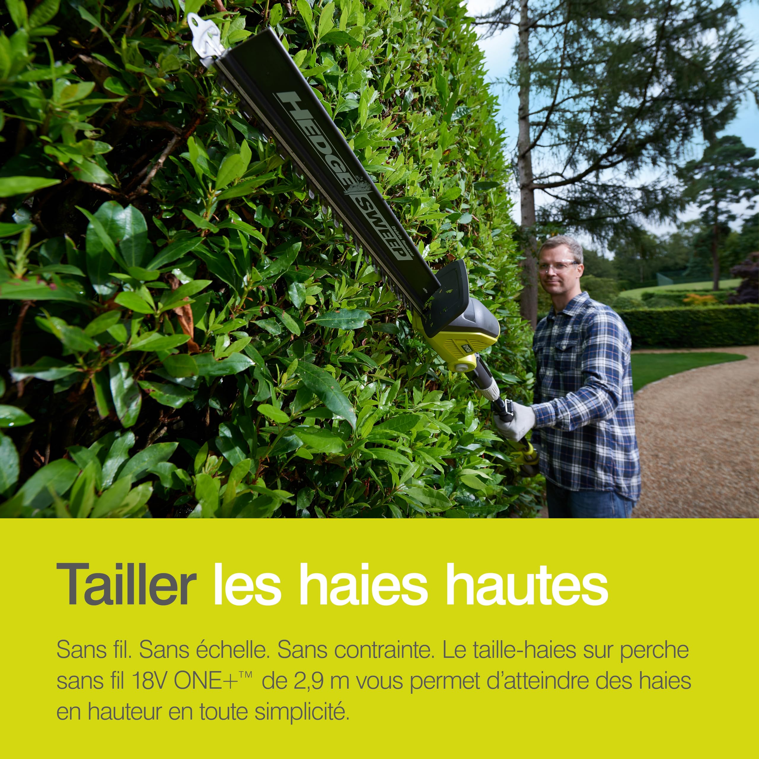 RYOBI - Taille-Haies sur Perche 18 Volts One+™ + Extension (sans Batterie) - OPT1845