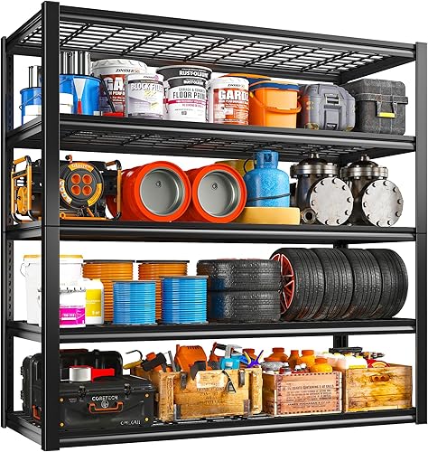 Miniatura 3 de REIBII Estantería de garaje de 48 pulgadas de ancho, estantes de almacenamiento de 2500 libras, estantes de garaje resistentes, estantes de metal