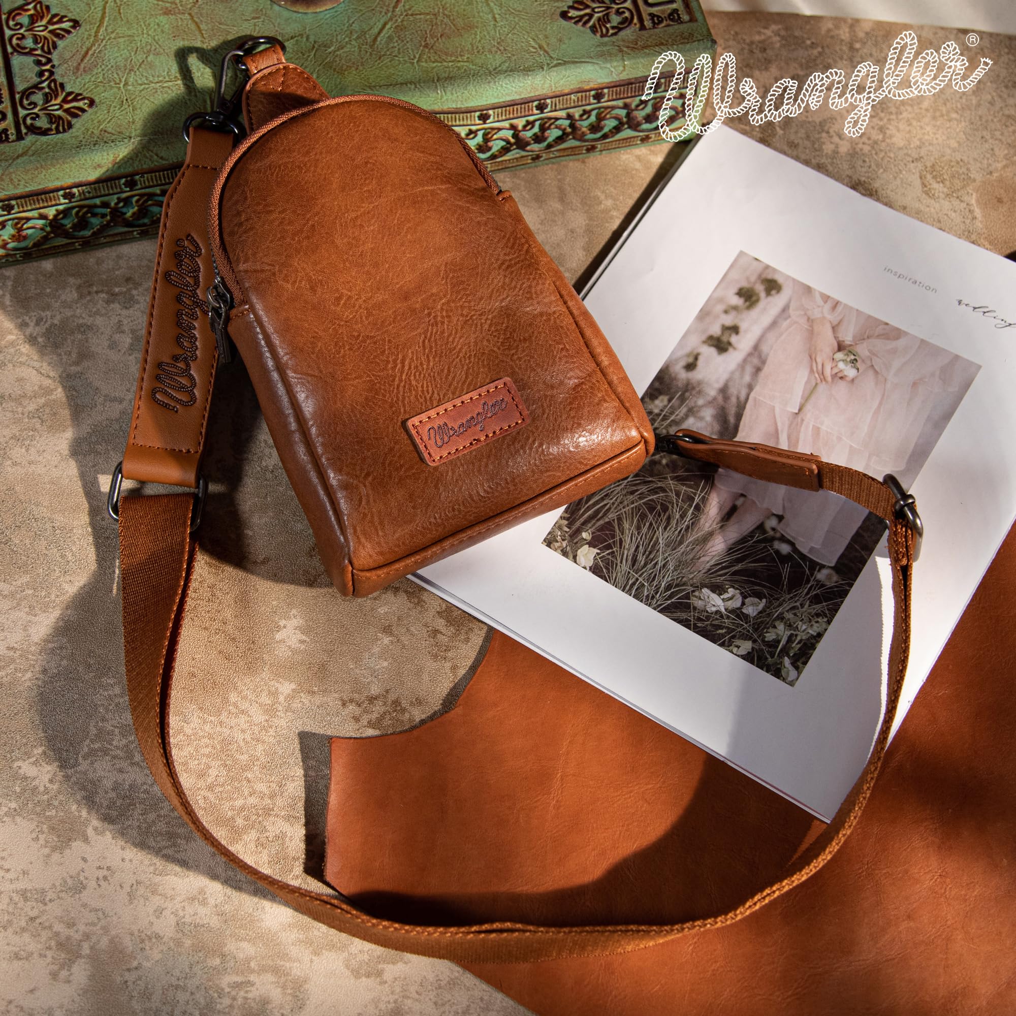 Wrangler Torby na ramię crossbody dla kobiet, torebka na ramię z odpinanym paskiem