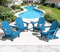 Vista 105 de SERWALL - Silla plegable Adirondack para patio, jardín, exterior, resistente a la intemperie, sillas para hoguera, color naranja