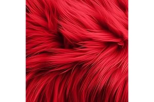 Red Faux Fur 20" by 20" Square by FabricLA
