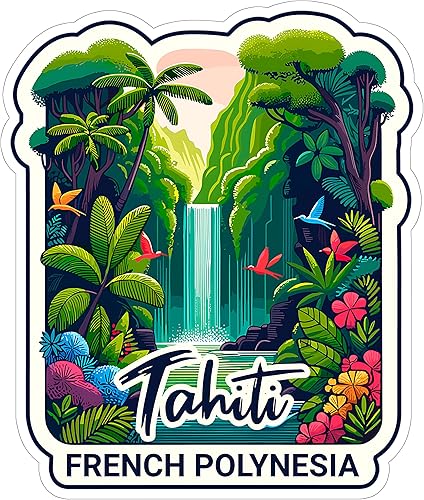 Calcomanía francesa de Tahití, Polinesia, Aventura, de vinilo, pequeña, impermeable, para botella de agua, taza, libro de pasaportes, libro de disponible en Yaxa Colombia