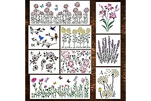 Flower Stencils for Painting on Walls and Wood