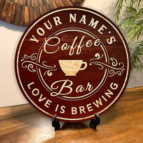 Miniatura 6 de Letrero de madera personalizado, placa de café y café expreso, regalos personalizados para amantes del café y el té, decoración de cocina