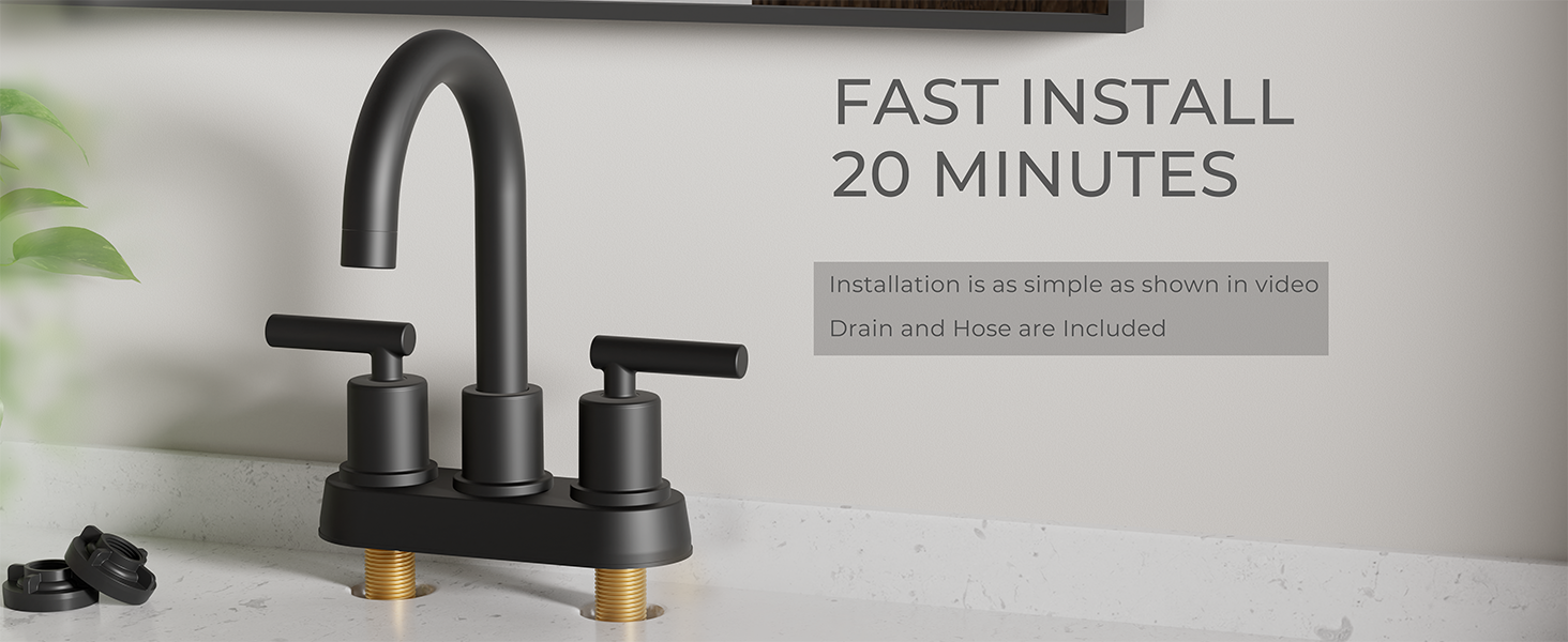 VXV Bathroom Sink Faucet 4 Inch 2 Handle Centerset Utility