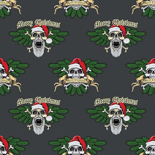 Papel de regalo grueso de calavera punk para decoración de fiesta gótica rollo de 12 pies x 30 pulgadas Papel de regalo grueso de calavera punk para decoración de fiesta gótica rollo de 12 pies x 30 pulgadas