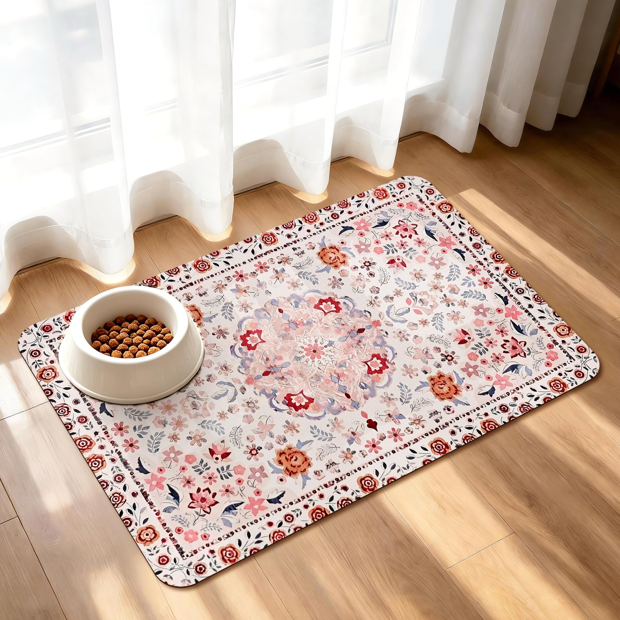YOSEPATI Dog Feeding Mat Super Absorbent For Food and Water Bowl 40x60cm