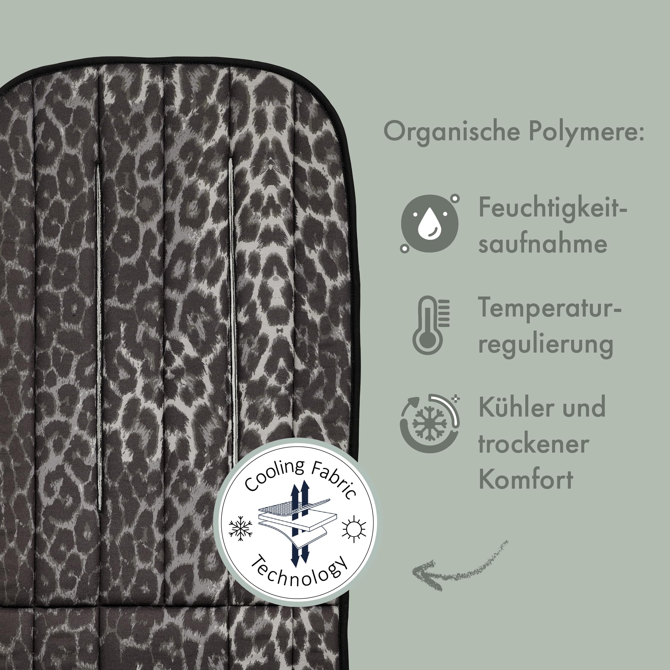Elodie Details Universelle Kinderwagen Sitzauflage Wendbar Gepolstert und Waschbar Einlage Kinderwagen CosyCushion Buggy Auflage - Le Leopard