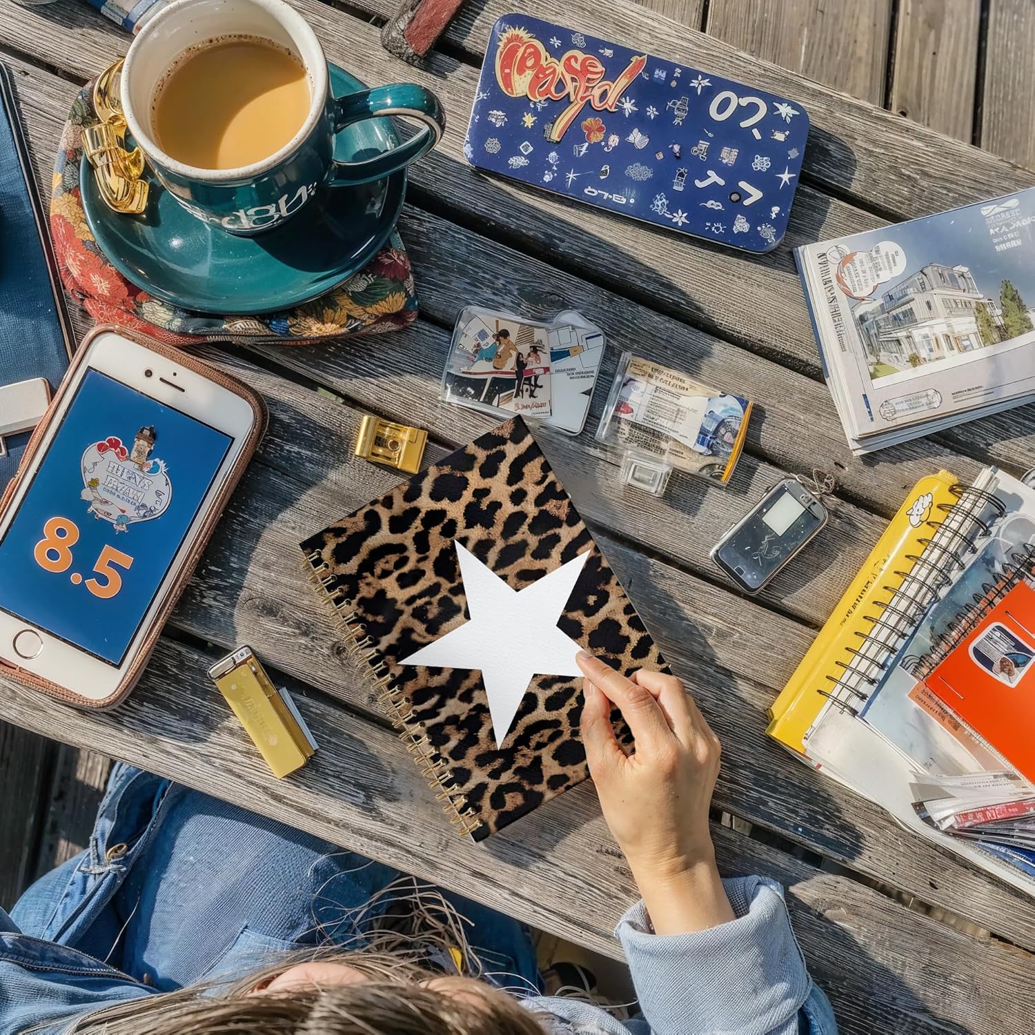 GTYNU Trendy Preppy Leopard Print Star Notebook Journal, Leopard Print Gifts for Women, Funky Y2K Aesthetic Cheetah Notebook for Note Taking, Girly Preppy Office Supplies, 5.5x8.3 Inch - Image 5