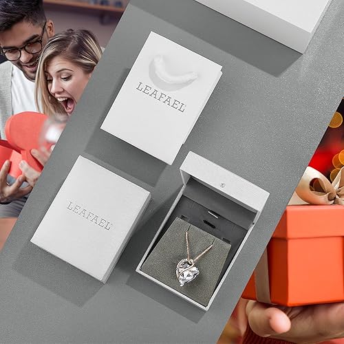 Miniatura 5 de Leafael Collar con colgante de corazón chapado en oro rosa de 18 quilates con piedra curativa, joyería de cristal para mujer, 18 pulgadas + 2