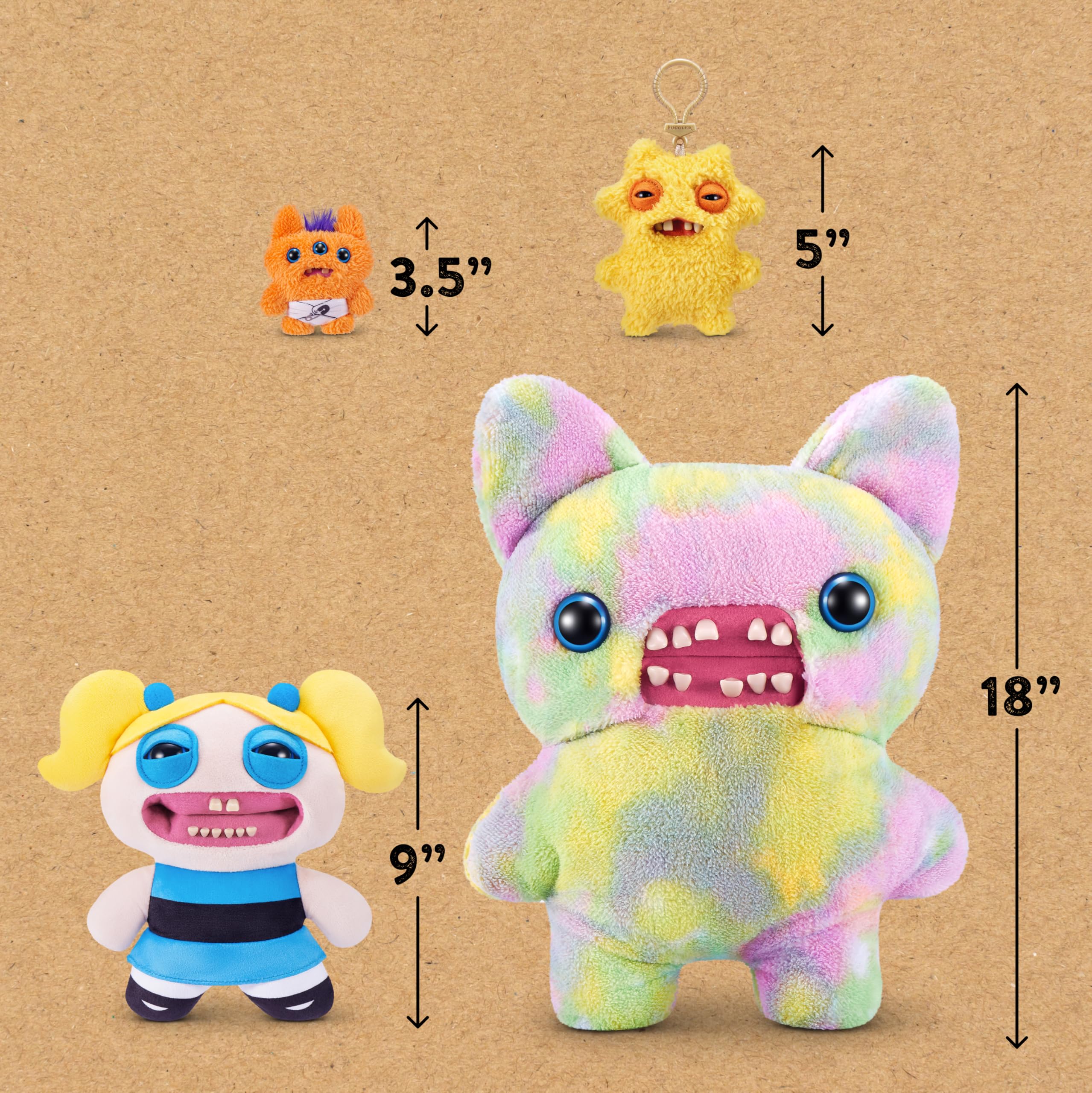 FUGGLER SERIES 1-POWERPUFF GIRLS PLUSH 9" (BUBBLES)