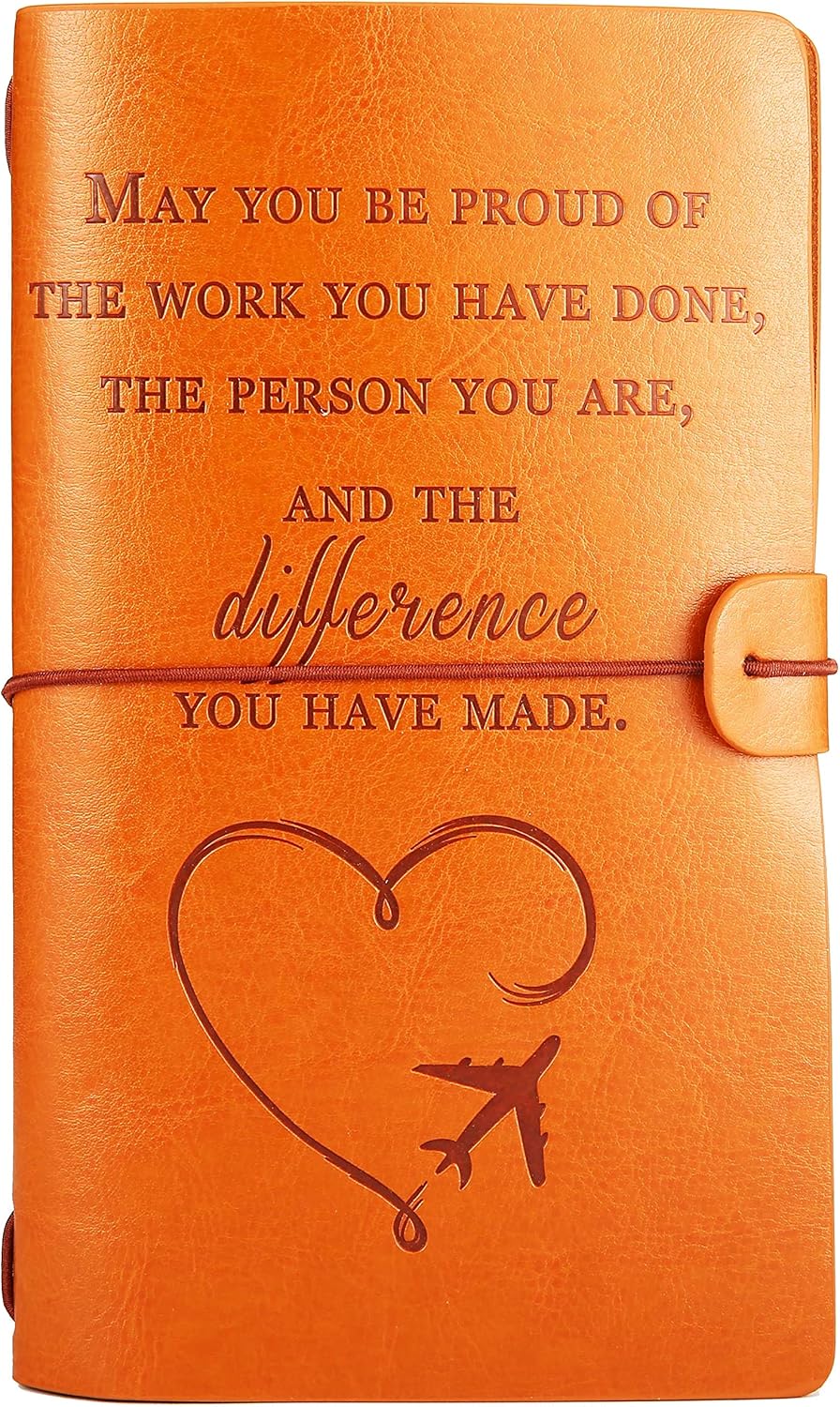 FYSIA Retirement Journal-Happy Retirement Gifts-Retirement Appreciation Gift-Retired-for Boss,Co-workers,Best Friends-Refillable Travel Photo Diary Notebook Gift