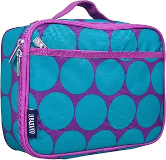 Wildkin Kids Insulated Lunch Box – Durable and Reusable for School & Travel - Big Dot Aqua