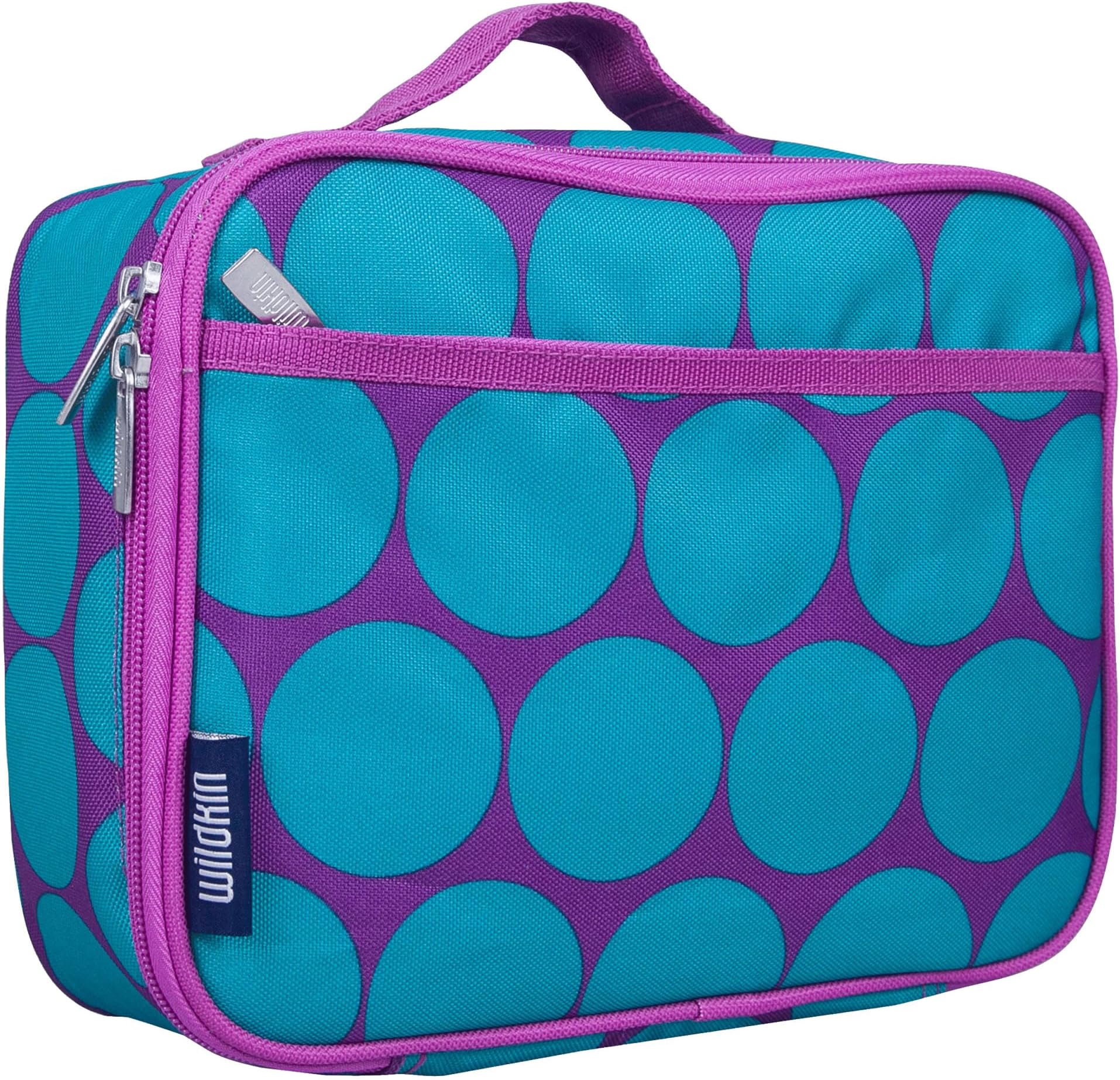 Wildkin Kids Insulated Lunch Box for Boys and Girls, Perfect Size for Packing Hot or Cold Snacks for School and Travel, Measures 9.75 x 7.5 x 3.25 Inches, Mom's Choice Award Winner (Big Dot Aqua)