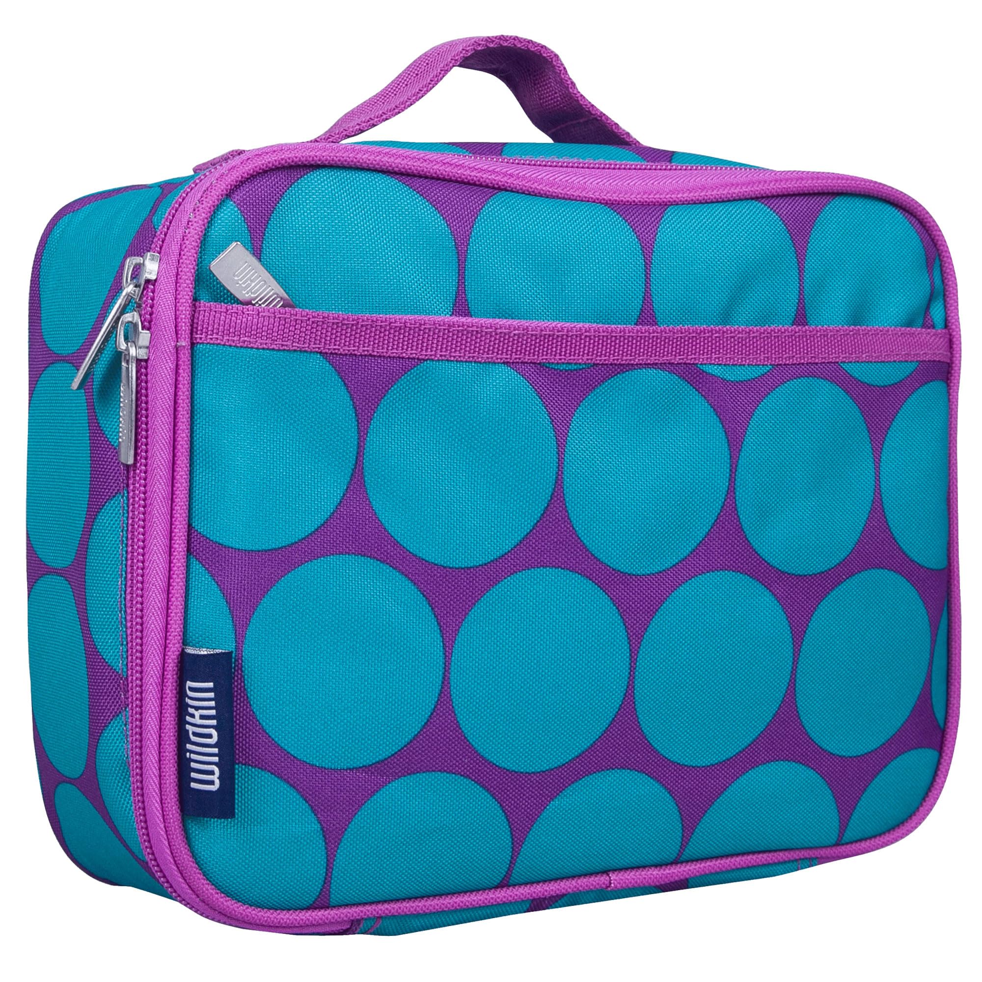 Wildkin Kids Insulated Lunch Box for Boys and Girls, Perfect Size for Packing Hot or Cold Snacks for School and Travel, Measures 9.75 x 7.5 x 3.25 Inches, Mom's Choice Award Winner (Big Dot Aqua)