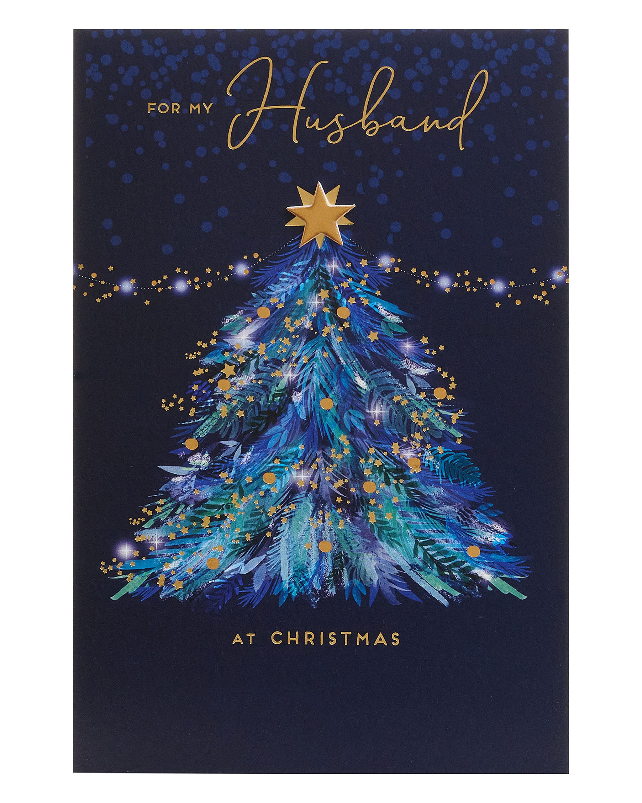 UK Greetings Christmas Card for Husband - Tree Design, Multi, 155 x 235mm