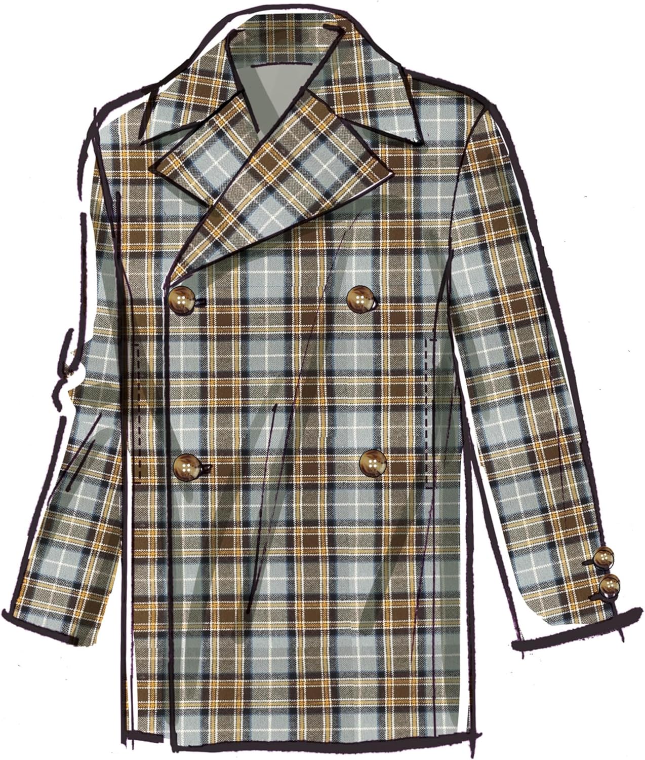 McCall's M8638 Sewing Pattern for Men's Double Breasted Jacket in Two Lengths
