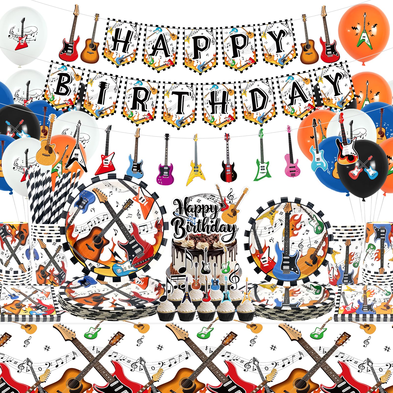 Striscione Rock Per 60° Compleanno WeBenison – Tema Anni '60 Con Chitarra E Glitter
