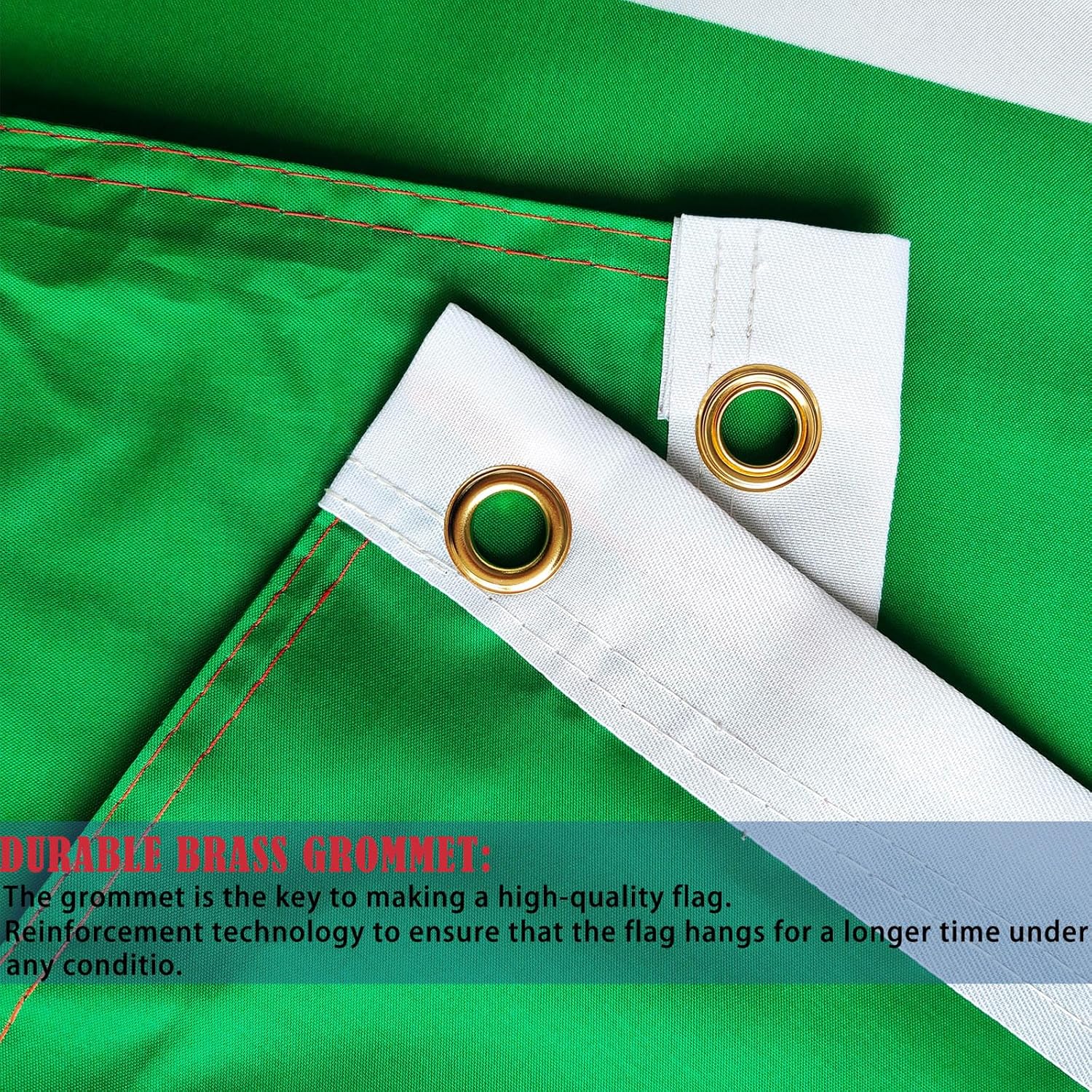 Irish Ireland Flag 4x6 Outdoor Double Sided- Heavy Duty 3ply Irish National Country Flags Super Durable 4 Rows Stitched Edge Canvas Header with 2 Brass Grommets