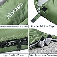 Vista 4 de Atarashi - Saco de dormir de camping para 4 estaciones para adultos, ligero, cálido, extragrande con saco de compresión - Ideal para senderismo