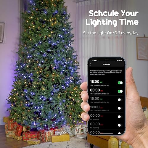 Miniatura 5 de HOMCOM Árbol de Navidad inteligente preiluminado de 9 pies con LED RGB regulables de espectro completo, aplicación y control remoto, árbol de