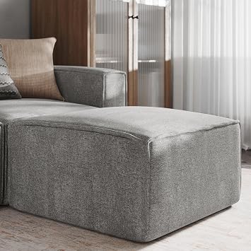 EMMA + OLIVER Farmount Modular Ottoman for Sectional Sofa, Modular Footrest, Gray