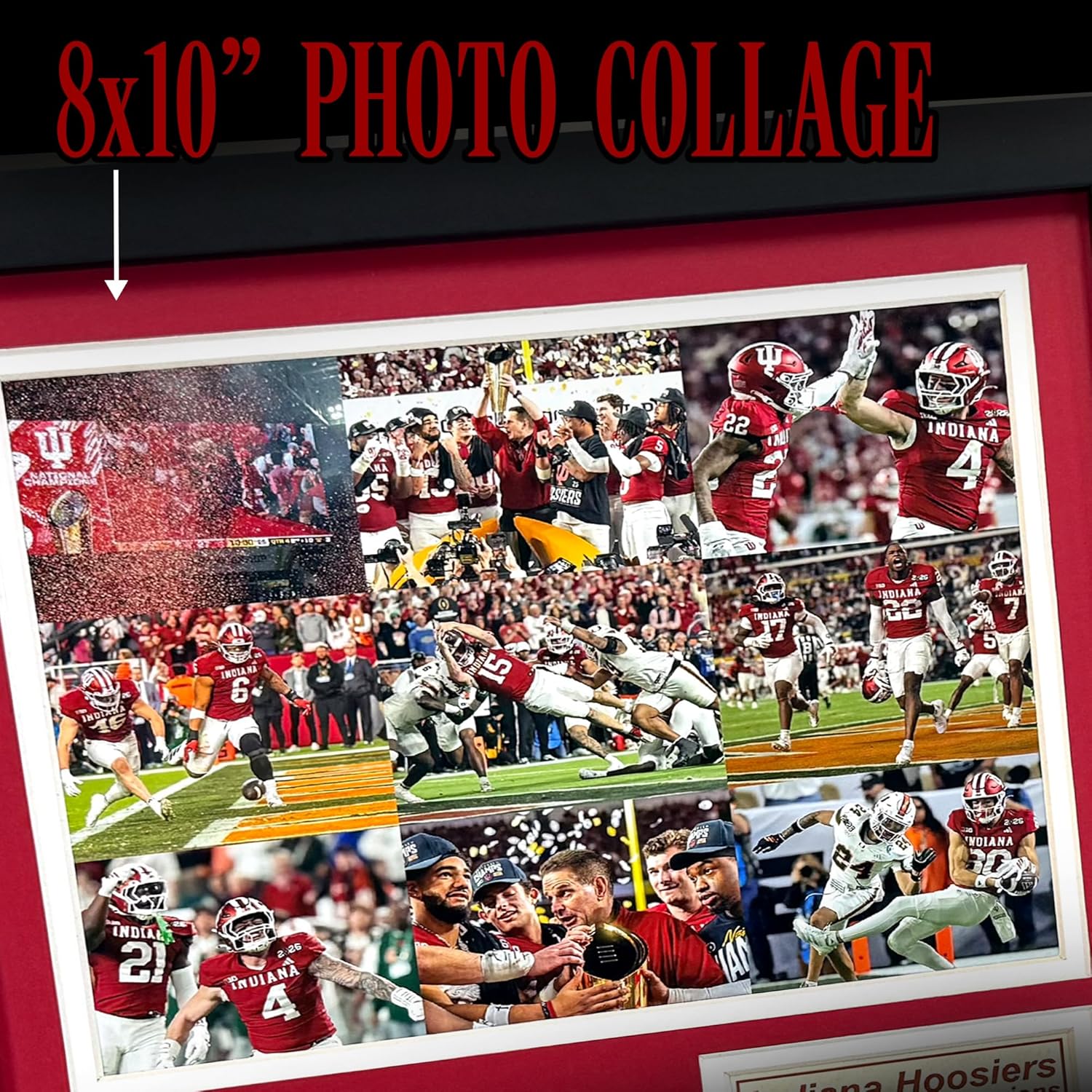 Indiana Hoosiers | 2025 CFP National Champions | Collectible Hoosier Football Memorabilia | Framed Picture & Photo Collage Gift, Man Cave Wall Art, Home & Room Decor | 2 Sizes & 2 Styles (Mosaic, 12"x15") - Image 4