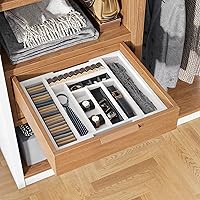 Vista 6 de Pipishell - Organizador de cajones extensible de bambú para utensilios de cocina, bandeja de cubiertos ajustable, organizador de divisores de madera