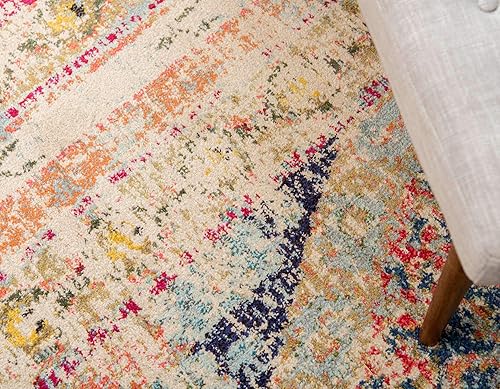 Miniatura 4 de Unique Loom Colección Monterey Tapete bohemio tribal de época con colores brillantes, Polipropileno, Multicolor